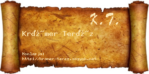 Krámer Teréz névjegykártya